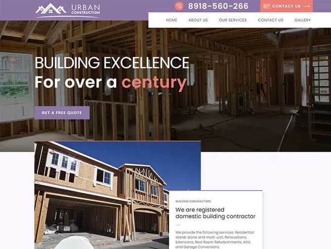 Urban Construction - Website Designed By Amarta Dey